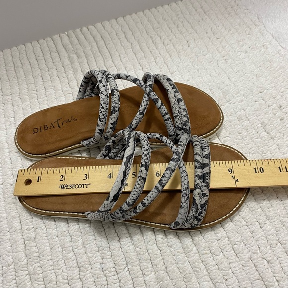 Diba True Cedar Cove Gray‎ Snake Leather Strappy Slide Sandals Size 7.5 Womens - Picture 6 of 13